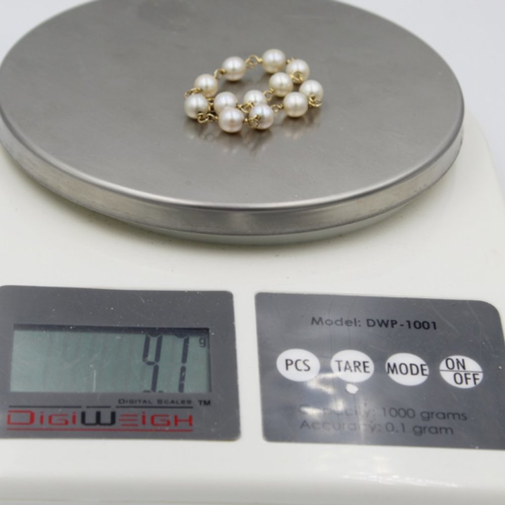 14K Pearl Station Bracelet - 35 CTS - Picture 9 of 10